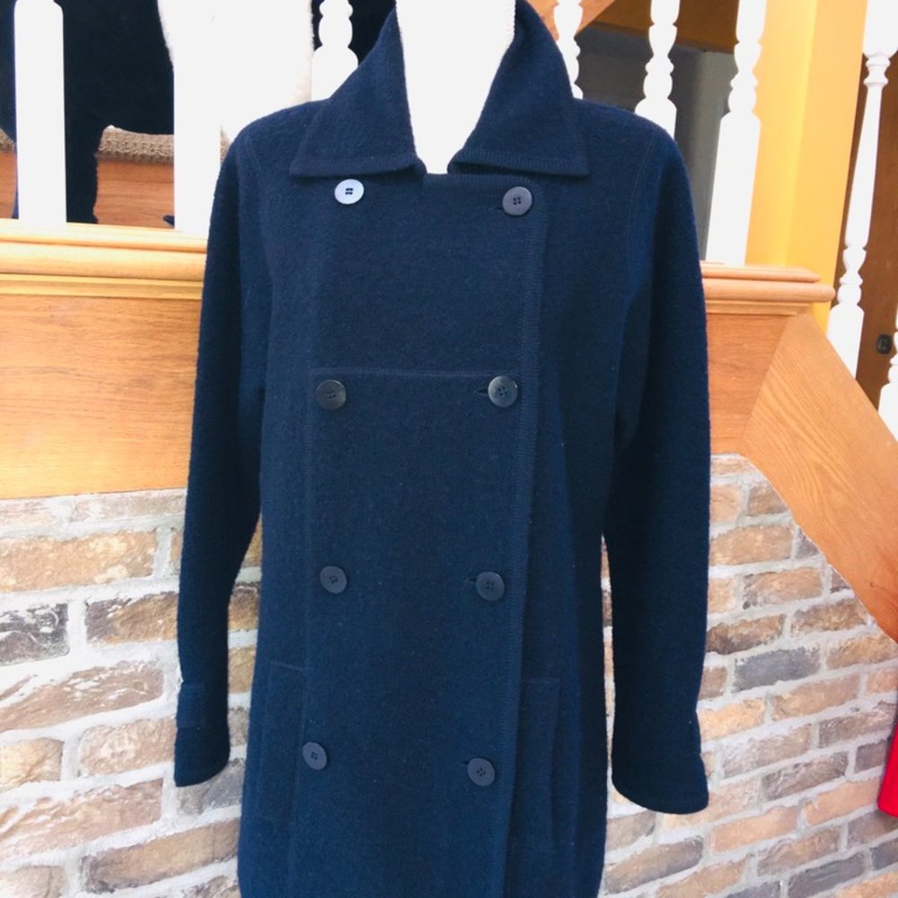 PRICE IS FIRM!  BEAUTIFUL Talbots Collection Navy Double Breasted Sweater